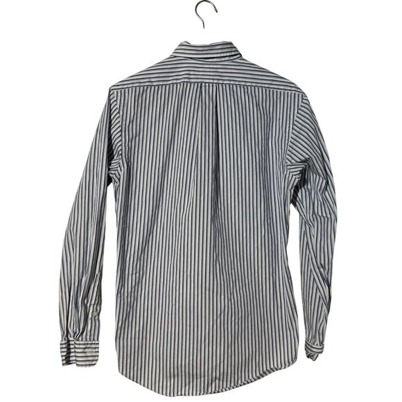 Ralph Lauren Mens Custom Fit Button Down Blue White Striped Shirt Size Medium - Picture 4 of 9